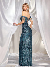 Off Shoulder Mermaid Sequin Corset Cocktail Dress